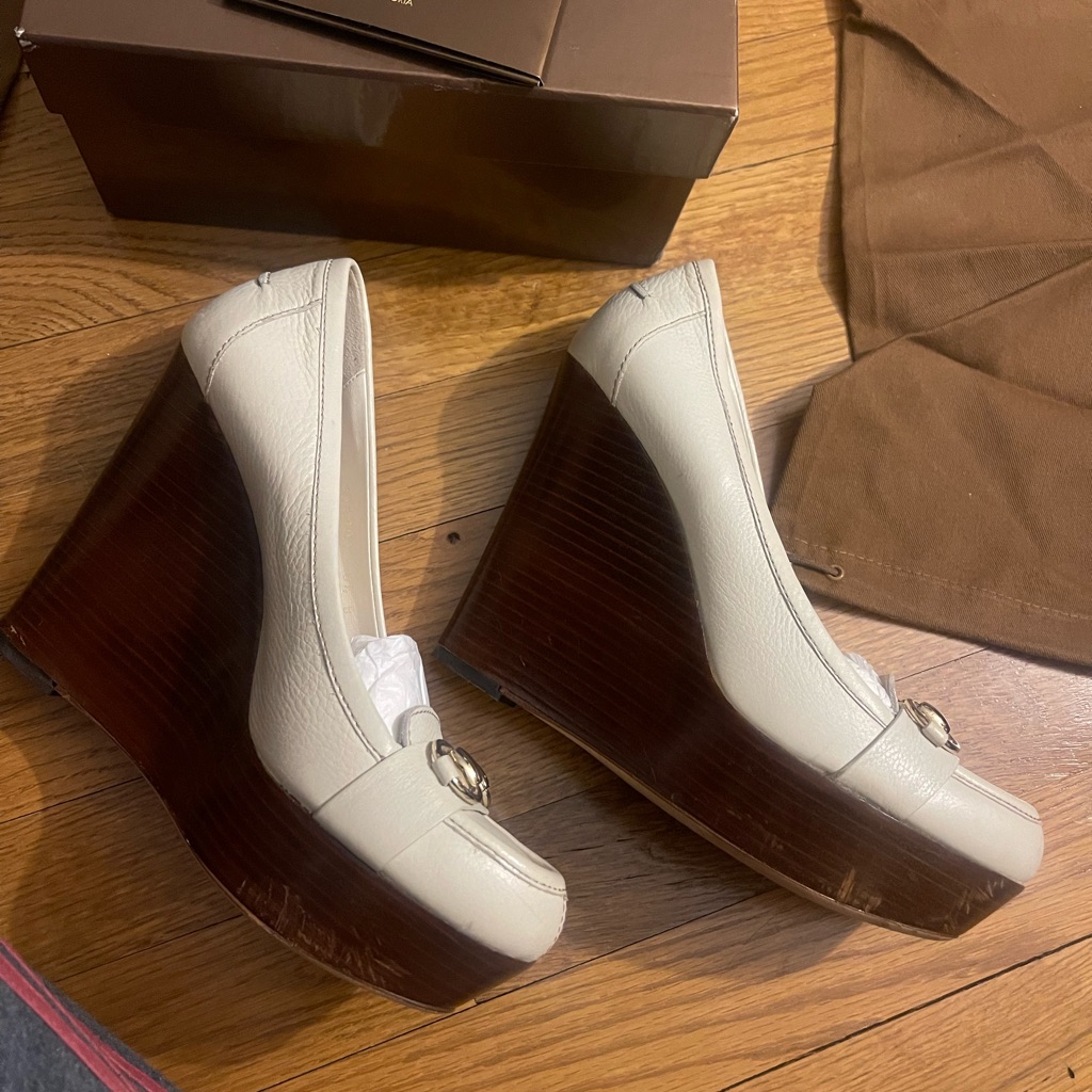 Gucci Horsebit Leather Wedges
